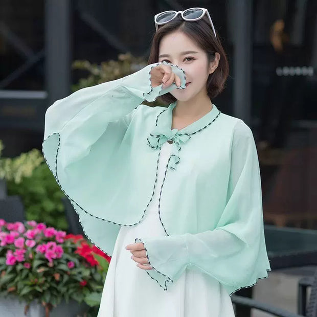 Women's Driving Sleeves Summer Chiffon Cape and Shawl