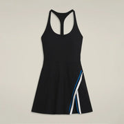 Womens Strap Tennis Dress Sleeveless Split Workout Dresses Built-in Bra Ladies Backless Round Neck Active Golf Skirts