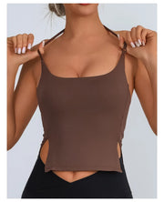 Sports Tank Top Halter For Women Workout Vest Adjustable Gym Bra Yoga Shirts Backless Fitness Top Activewear