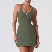 Women Tennis Dress with Shorts Golf Badminton Nylon Sports Outfits Female Activewear Workout Clothing