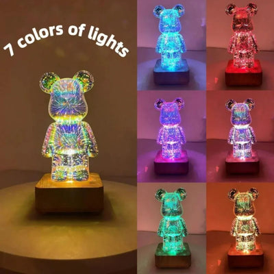 LED Glass Bear Figure