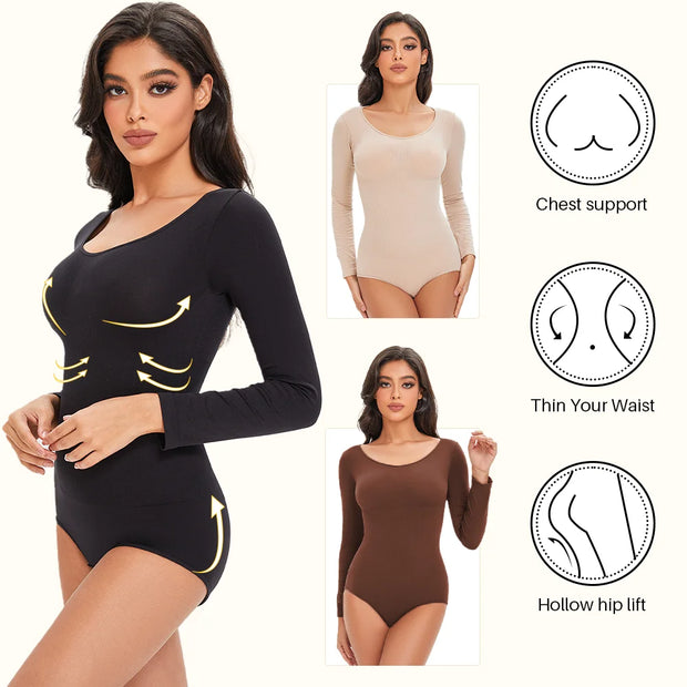 Body Suit Shapewear Tummy Control Long Sleeve