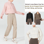 VITALINOVO Women's Athletic Jacket Lightweight Quarter Zip Pullover For Golf Hiking Running Windbreaker UPF50+ Waterproof Jacket