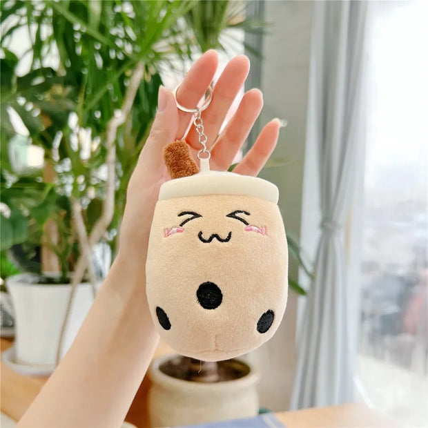 키링 Kawaii Keychain Plush Keychains Toy Bubble Tea Stuffed Animals Cute Food Milk Tea Soft Toys Room Decor Pillow Gifts Peluche
