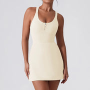 Women Tennis Dress with Shorts Golf Badminton Nylon Sports Outfits Female Activewear Workout Clothing