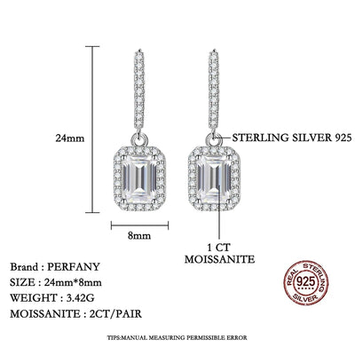Radiant Cut Moissanite Earrings