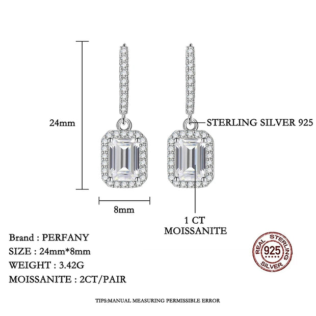 Radiant Cut Moissanite Earrings