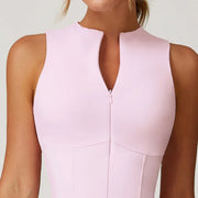 Sexy Tennis Clothes Sports Dress for Women Stand-up Buit-in Short Golf Badminton Casual Frock Fitness Suit One-Pieces Dress