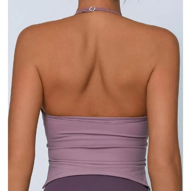 Sports Tank Top Halter For Women Workout Vest Adjustable Gym Bra Yoga Shirts Backless Fitness Top Activewear