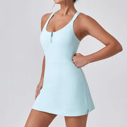 Women Tennis Dress with Shorts Golf Badminton Nylon Sports Outfits Female Activewear Workout Clothing