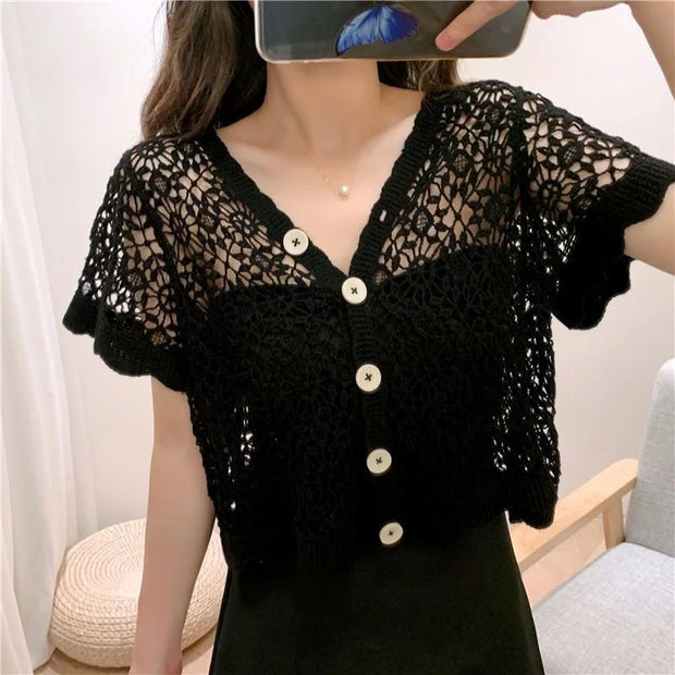 Sunscreen Clothing Women Cardigan Summer Thin Small Fresh Korean Version Air Conditioner Jacket Shawl Coat Short