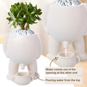 Human Shaped Small Cactus Pot Aesthetic Ceramic Succulent Plant Pot Creative Funny Succulent Planter for Home Office