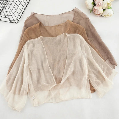 Summer Matching Cardigan Small Jacket Women Chiffon Shawl Short Section Small Shawl Sunscreen Clothing Female Thin Section Top