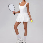 Women Tennis Skirts Golf Dress with Shorts Yoga Jumpsuits Pockets Badminton Clothing with Skort