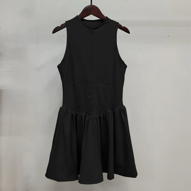 Sexy Tennis Clothes Sports Dress for Women Stand-up Buit-in Short Golf Badminton Casual Frock Fitness Suit One-Pieces Dress