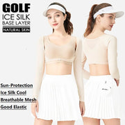 Pgm Summer Golf Lady Sunscreen Shirts Long-sleeved Cooling Golf Shawl Women Sports Ice Silk Crop Top Anti-UV Arm Sleeve Cardigan