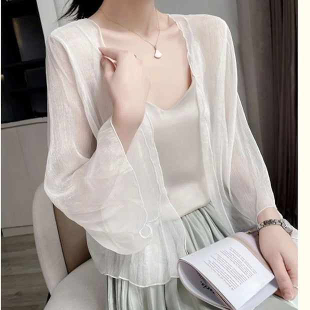 Summer Matching Cardigan Small Jacket Women Chiffon Shawl Short Section Small Shawl Sunscreen Clothing Female Thin Section Top