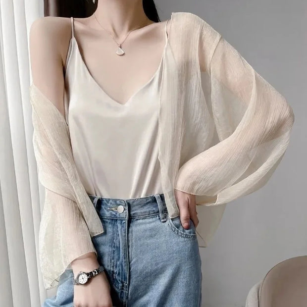 Summer Matching Cardigan Small Jacket Women Chiffon Shawl Short Section Small Shawl Sunscreen Clothing Female Thin Section Top