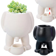 Human Shaped Small Cactus Pot Aesthetic Ceramic Succulent Plant Pot Creative Funny Succulent Planter for Home Office