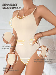 Super Sale V Neck Spaghetti Strap Bodysuit Compression BodySuits Open Crotch Shapewear Slimming Body Shaper Smooth Out Bodysuit