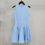 Sexy Tennis Clothes Sports Dress for Women Stand-up Buit-in Short Golf Badminton Casual Frock Fitness Suit One-Pieces Dress