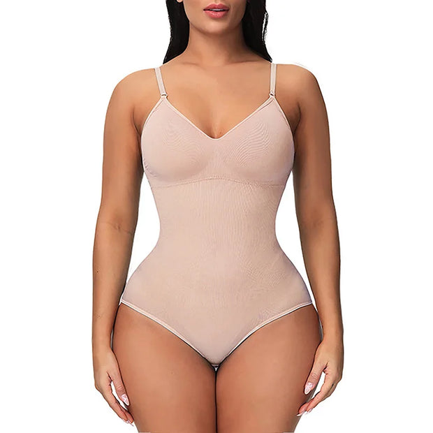 Seamless Shapewear Bodysuit For Women Tummy Control Butt Lifter Body Shaper Invisible Under Dress Slimming Strap Thong Underwear