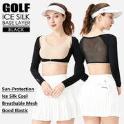 Pgm Summer Golf Lady Sunscreen Shirts Long-sleeved Cooling Golf Shawl Women Sports Ice Silk Crop Top Anti-UV Arm Sleeve Cardigan