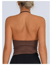 Sports Tank Top Halter For Women Workout Vest Adjustable Gym Bra Yoga Shirts Backless Fitness Top Activewear