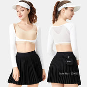 Pgm Summer Golf Lady Sunscreen Shirts Long-sleeved Cooling Golf Shawl Women Sports Ice Silk Crop Top Anti-UV Arm Sleeve Cardigan