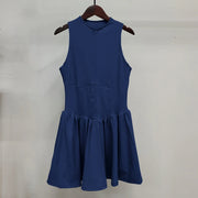 Sexy Tennis Clothes Sports Dress for Women Stand-up Buit-in Short Golf Badminton Casual Frock Fitness Suit One-Pieces Dress