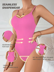 Super Sale V Neck Spaghetti Strap Bodysuit Compression BodySuits Open Crotch Shapewear Slimming Body Shaper Smooth Out Bodysuit