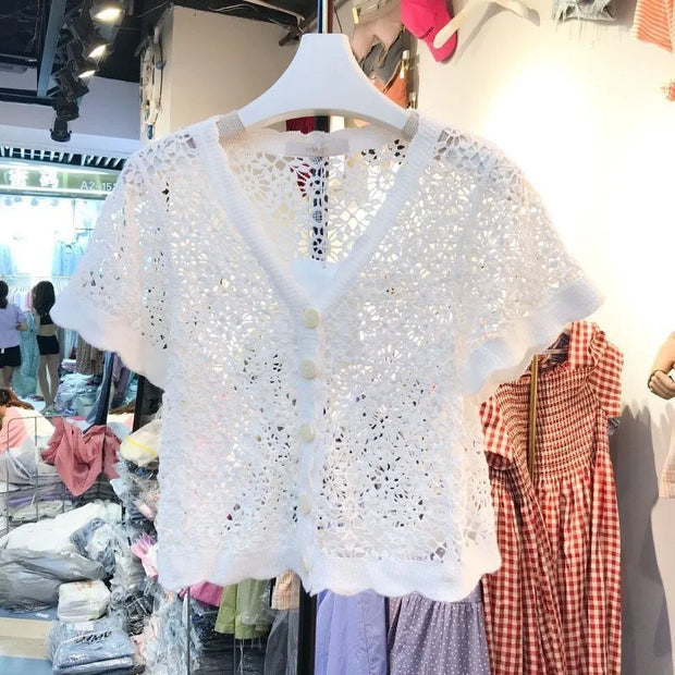 Sunscreen Clothing Women Cardigan Summer Thin Small Fresh Korean Version Air Conditioner Jacket Shawl Coat Short